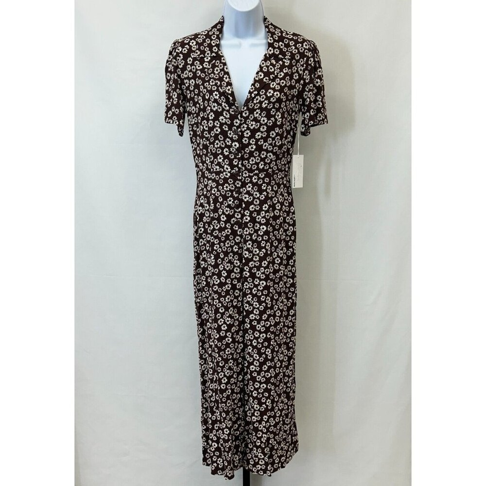 Reformation Black and White Floral Jumpsuit